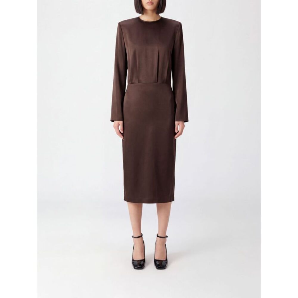 Federica Tosi Women Federica Tosi Long-Sleeved Satin Midi Sheath Dress